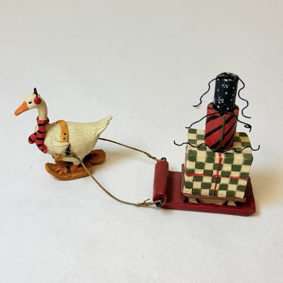Blossom Bucket Other - Blossom Bucket Betty Whimsical Anthropomorphic Goose Pulling Sleigh Of Gifts
